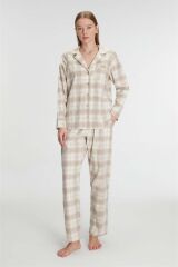 Scarlest Pamuklu Uzun Kol Gömlek Pantolon Pijama Takımı