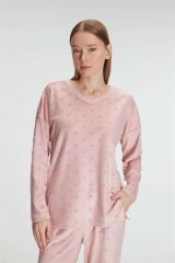 Scarlest Uzun Kol V Yaka Sweatshirt ve Pantolon Takım Pijama Takımı