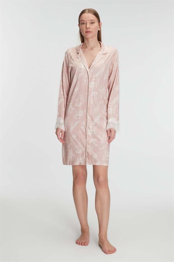 Scarlest Cotton Modal Uzun Kol Gecelik