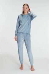 Scarlest Kapüşonlu Uzun Kol Sweatshirt Pijama Takımı