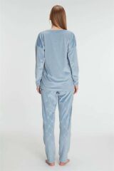 Scarlest Uzun Kol V Yaka Sweatshirt ve Pantolon Takım Pijama Takımı