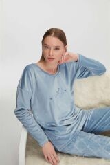 Scarlest Uzun Kol V Yaka Sweatshirt ve Pantolon Takım Pijama Takımı