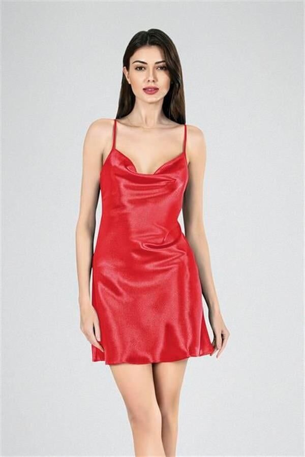 Scarlest Kısa Gecelik Degaje  Kırmızı 7740