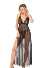 Scarlest Siyah Kısa Tül Gecelik