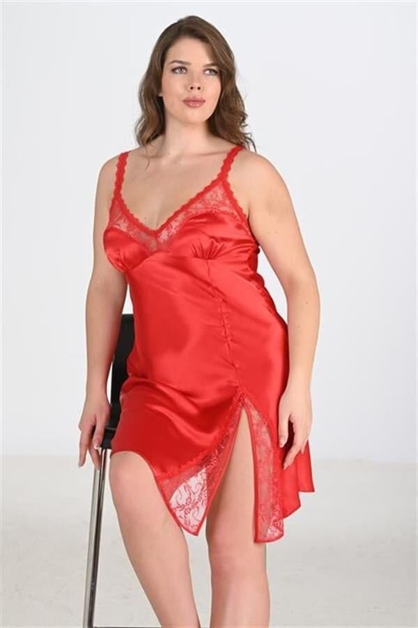 Scarlest Büyük Beden Kırmızı Gecelik 2102