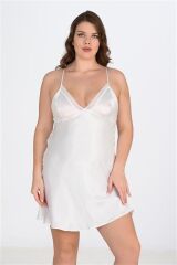 Scarlest 2'li Beyaz-Pembe Sabahlık Takımı Bigsize 6210