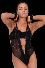 Scarlest Baskılı Tül Ve Önü Zincirli Şık Babydoll