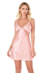 Scarlest Somon Kısa Saten Gecelik