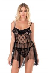 Scarlest Siyah Kısa Tül Gecelik