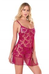 Scarlest Vişne Kısa Tül Gecelik