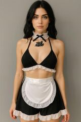 Scarlest Siyah Beyaz Fantezi Seksi Hizmetçi Kostümü