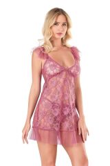 Scarlest Gül Kurusu Kısa Tül Gecelik