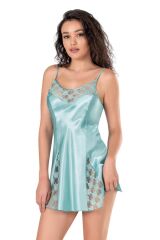 Scarlest Aqua Saten Gecelik