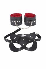 Scarlest Maske Ve Kelepçe Deri Harness Fantezi Set