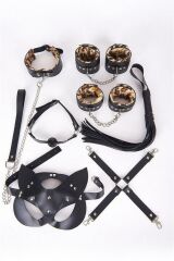 Scarlest Deri Harness Leopar Set