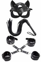 Scarlest Maske Kırbaç Bileklik 5 Li Harness Deri Set