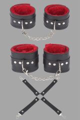 Scarlest Siyah Kırmızı Harness Fantezi Aksesuar Set