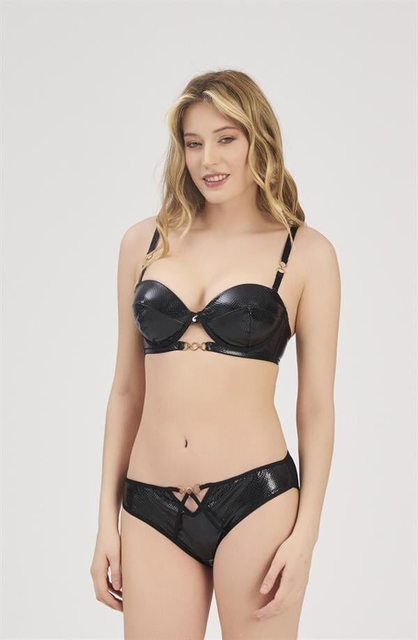 Scarlest 333 SİYAH SÜTYEN SLİP TAKIM