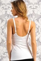 Modal Pamuklu Lohusa Önden Açılan Beyaz Emzirme Atleti