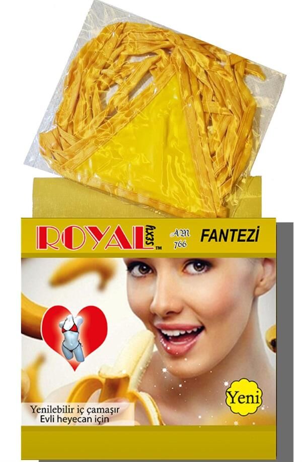 Scarlest Fantezi Tüketilebilen Yenilebilir Muz Aromalı İç Çamaşırı Takımı