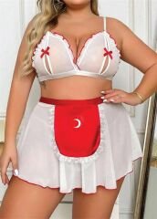 Scarlest Özel Tasarım Büyük Beden Fantezi Hemşire Kostümü