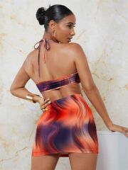 Scarlest Transparan Detaylı Omuz Dekolteli Mini Fantezi Elbise