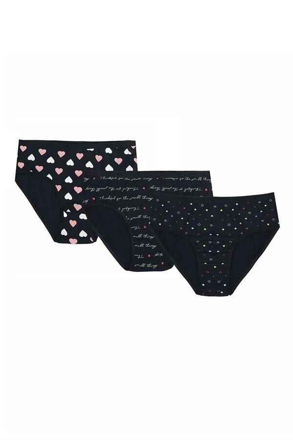 Scarlest Büyük Beden Pamuklu Likralı Karışık Renkli 3'lü Külot