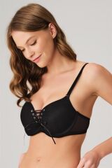 Balenli Destekli Dolgulu Askıları Çıkabilen Yaka Detaylı T-Shirt Sütyeni