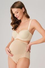 Pamuk ve Modal Kumaş Yüksek Bel Ten Hamile Külodu