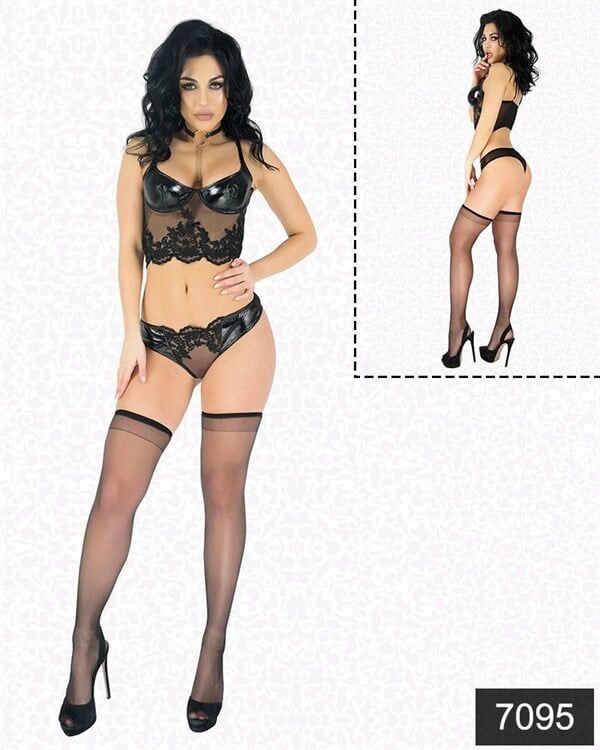 Scarlest Güpürlü Parlak Lateks Takım