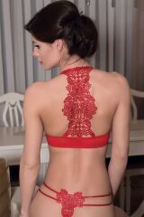 Scarlest Balenli Destekli Dolgulu Askıları Çıkabilen Önden Açılan Sırt Dekolte Sütyen ve String Takım