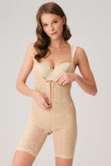 Scarlest Toparlayıcı Vücut İnceltici Dikişli Fermuarlı Uzun Paca Altı Açık Sıkı Badi Korse