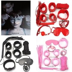 Scarlest Grinin 50 Tonu Fantazi Kelepçe Kırbaç Seti