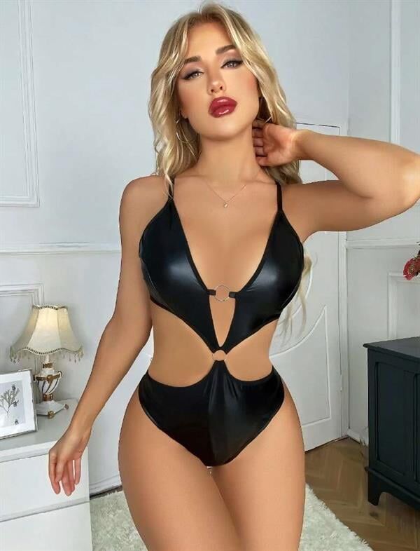 Scarlest Siyah Deri Fantezi Babydoll