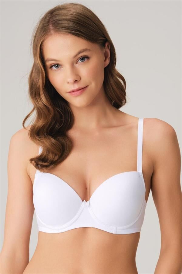 Scarlest Balenli Destekli Dolgulu Askıları Çıkabilen Günlük Klasik T-Shirt Sütyeni