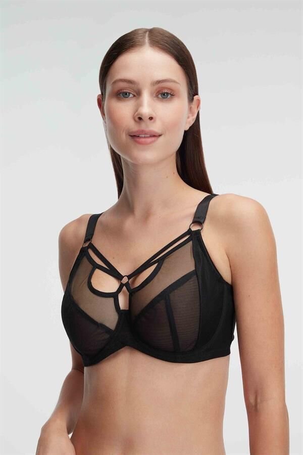 Scarlest Tüllü Balenli Desteksiz Dolgusuz Yaka Detaylı Toparlayıcı Küçültücü Sütyen