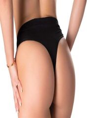 Scarlest V Metal Aksesuarlı Fantezi Siyah String Tanga