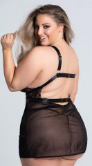 Scarlest Özel Tasarım Büyük Beden Göğüs Altı Şeritli Askılı Fantezi Gecelik