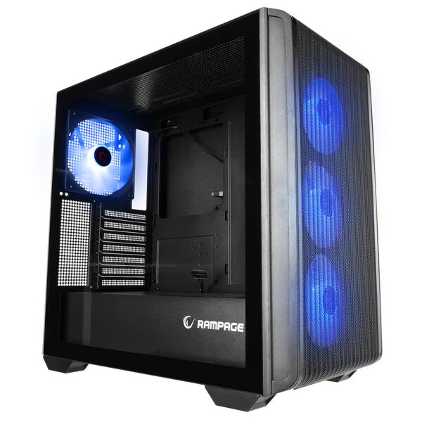 RAMPAGE CRAFT TEMPERLİ CAM+MESH Siyah ARGB FAN+TYPE-C ATX MİD-T GAMING KASA