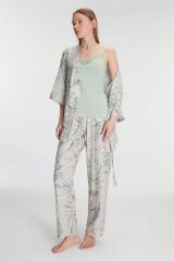 Scarlest Sabahlık Atlet ve Pantolon Takım Pamuklu Pijama Set