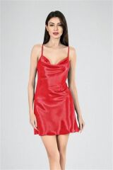Scarlest Kısa Gecelik Degaje  Kırmızı 7740