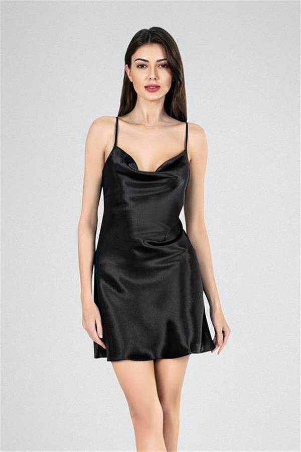 Scarlest Kısa Gecelik Degaje Siyah 7740