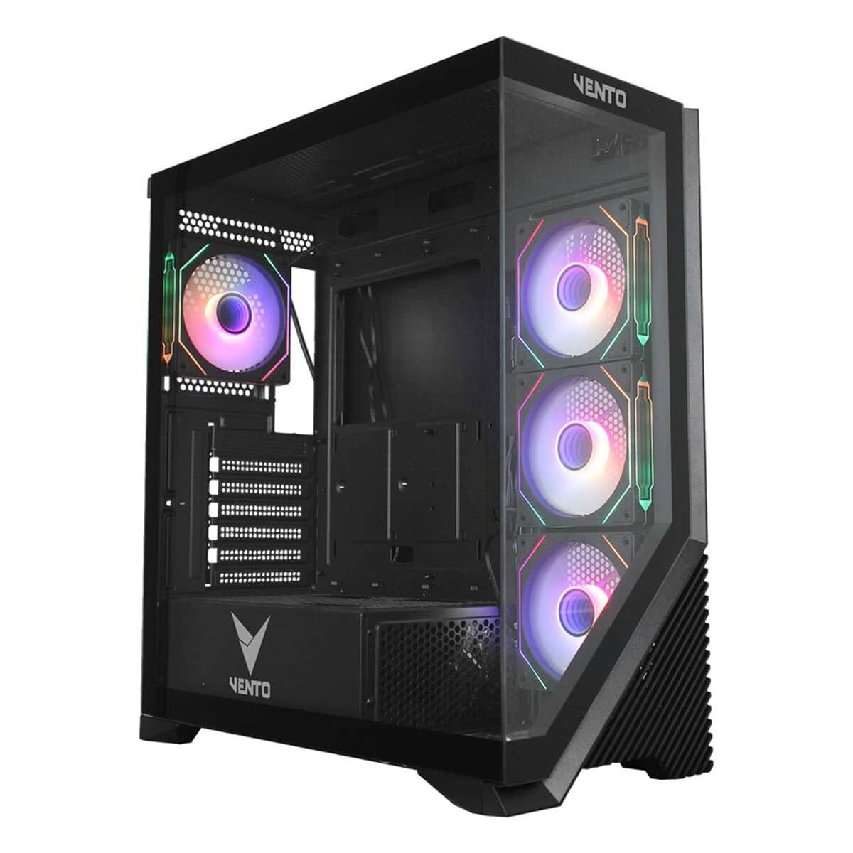 VENTO VG4202FLA 750W 80+ Bronze CAM ÖN-YAN PANEL SIYAH 4X12CM ADRESLENEBİLİR ARGB GAMING ATX KASA
