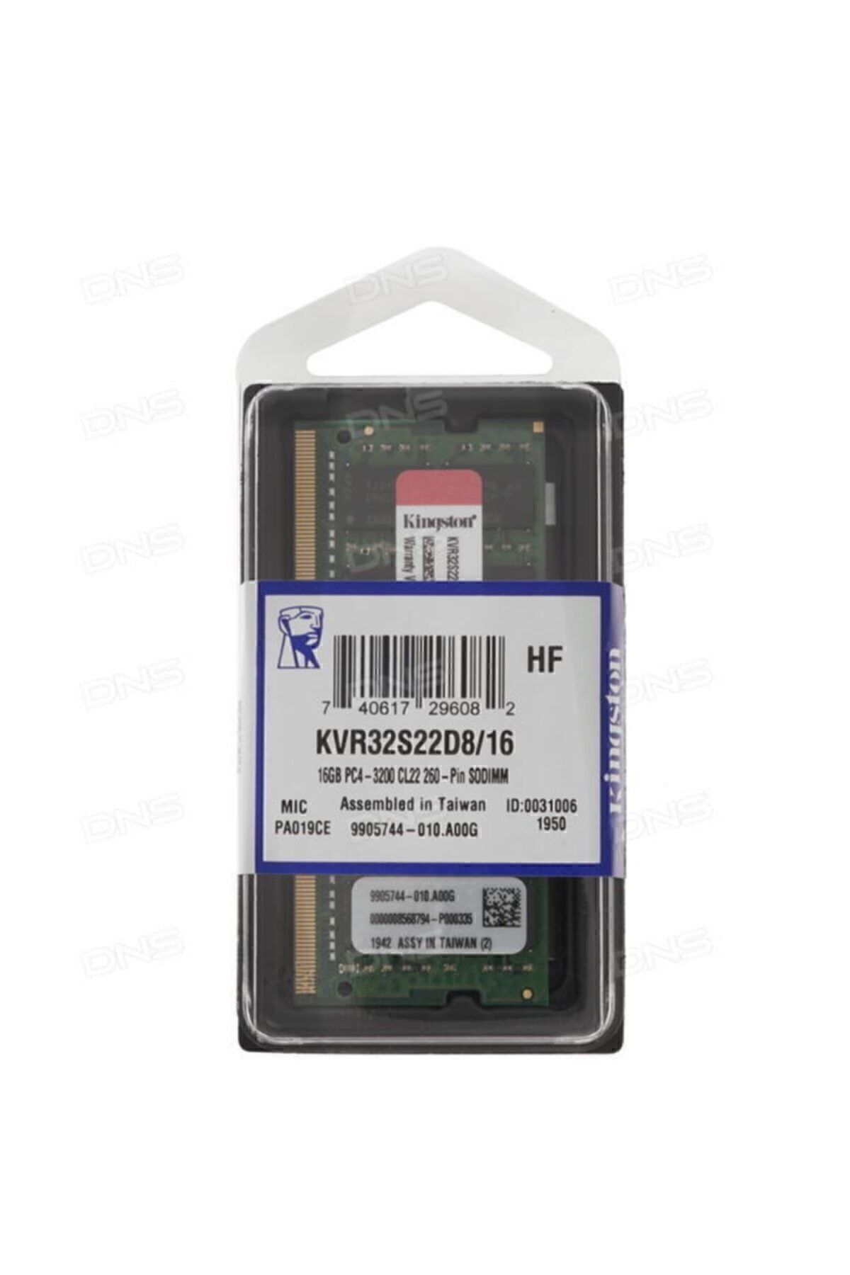 KINGSTON 16GB DDR4 3200Mhz CL22 Notebook Ram KVR32S22D8/16 (Kutusuz) (1.2V)