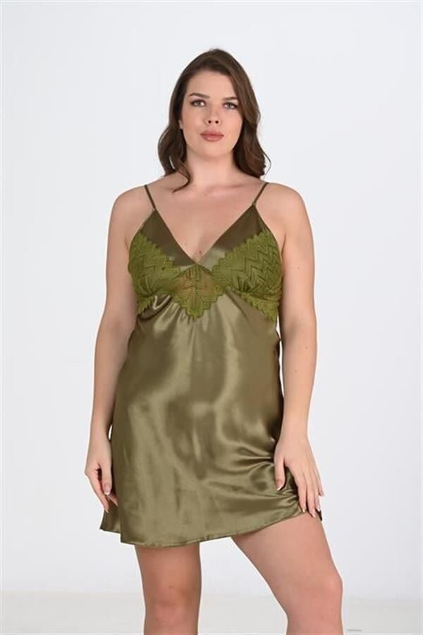 Scarlest Büyük Beden Haki Gecelik 2104