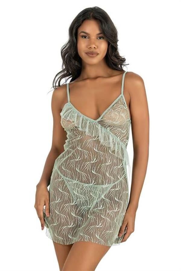 Scarlest Su Yeşili Kısa Tül Gecelik 4221