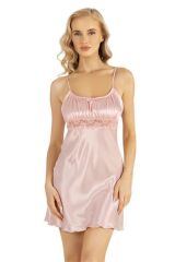 Scarlest Somon Kısa Saten Gecelik 8208