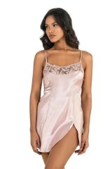 Scarlest Pudra Kısa Saten Gecelik 8217