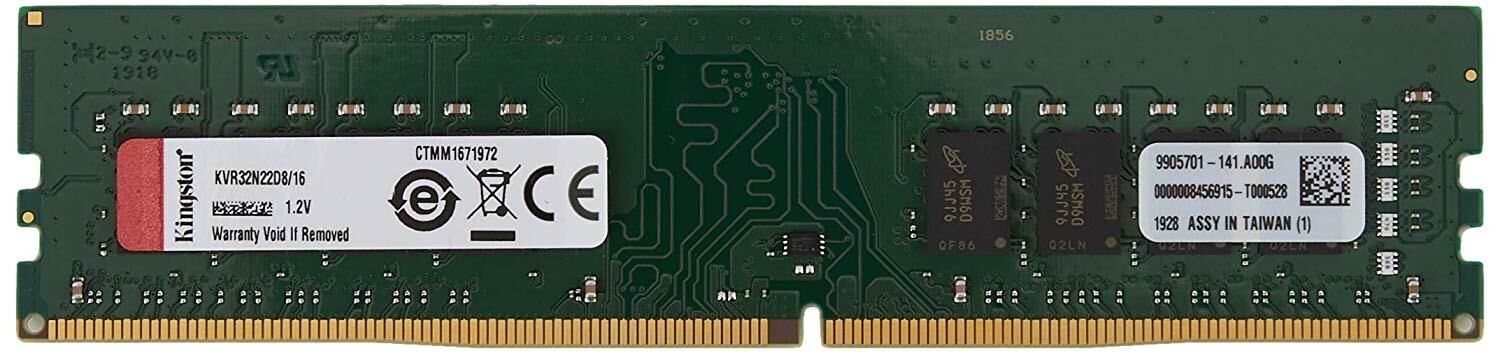 16 GB DDR4 3200MHZ KINGSTON CL22 DT KVR32N22D8/16