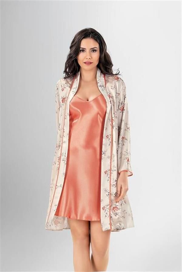 Scarlest 2 li Kısa Sabahlık Takımı Desenli 1962